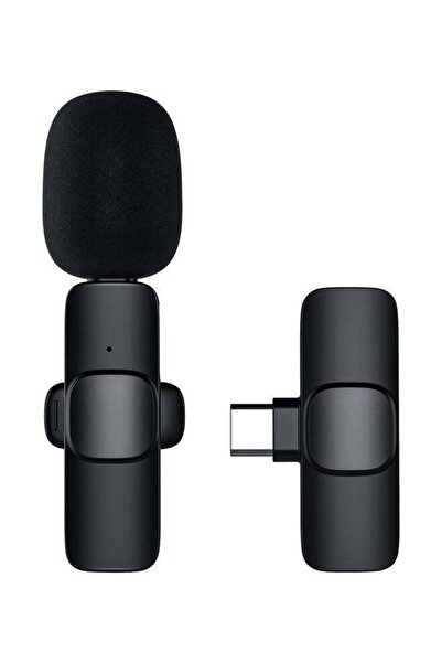 Generic ميكروفون لافالير لاسلكي صغير 360 باللون الأسود