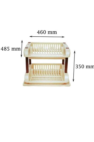 Generic رف أطباق مكون من طبقتين داكن 50x40x36 سم