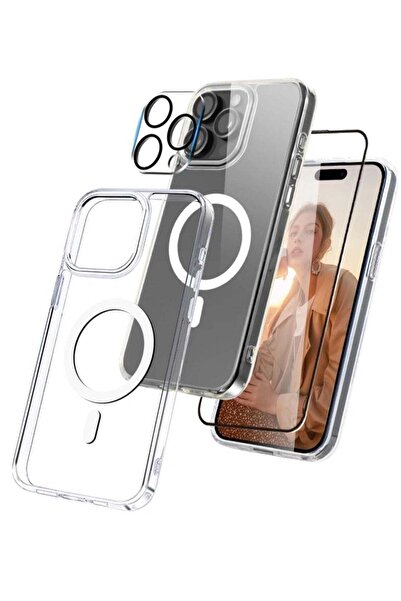 Generic جراب حماية من ماك سيف مع لاصق شاشة زجاجي 5D وحماية للكاميرا لجهاز iPh...