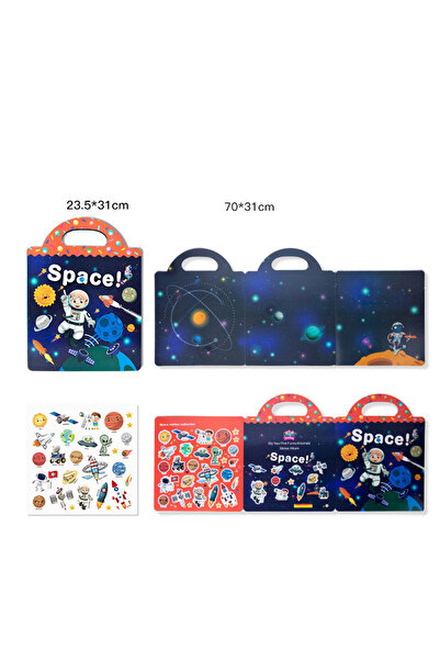 Choice3 كتاب ملصقات كرتونية قابلة لإعادة الاستخدام من Datgo للأطفال، لعبة ألغ...