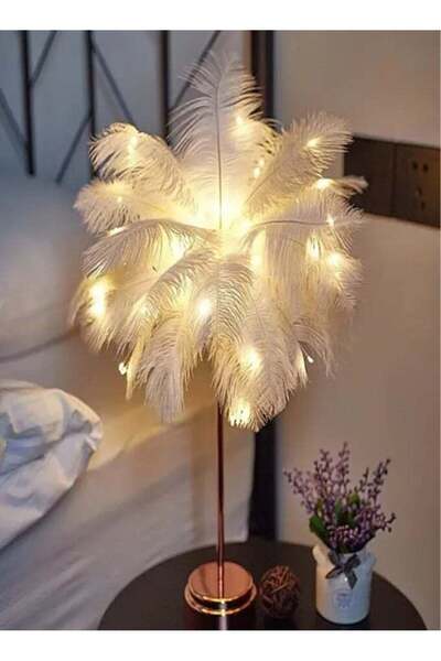 HAMER Ostrich Feather Table Lamp Home Decor Lamp