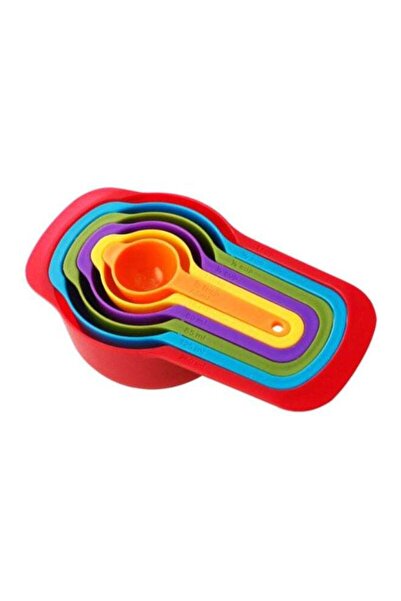 CoolBaby طقم ملاعق قياس من 6 قطع أحمر/أزرق/أصفر 17×17×6 سم