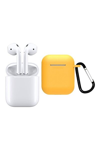 Generic I13 Bluetooth In-Ear earphones With Charging Case And Cover White/Yellow