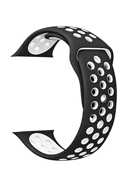 Generic Breathable Perforated Band For Apple Watch Black/White
