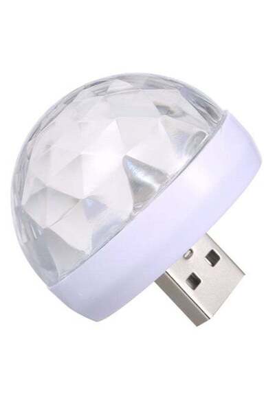 Generic مصباح مسرح LED ملون بمنفذ USB، أبيض/شفاف/فضي، 4 × 4 سم