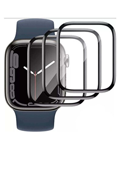 Generic 3 pieces of transparent nano hard case to protect the screen of Apple Watch Series 8 size 45mm