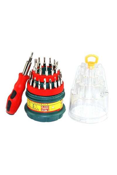 Generic 31-In-1 Magnetic Screwdriver Head Set Red/Green/Silver