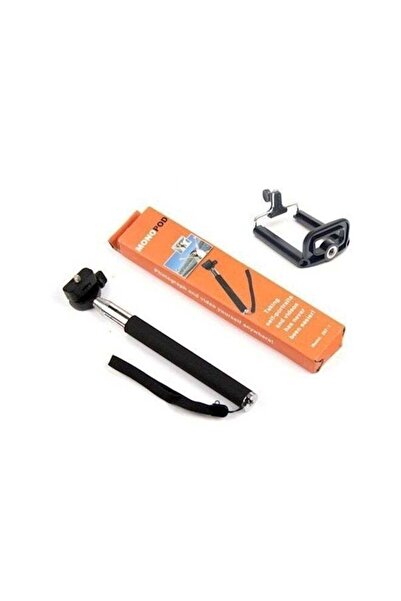 Generic مُوسِّع كاميرا محمول أحادي القوائم مع مُحوِّل جوال - أسود/فضي