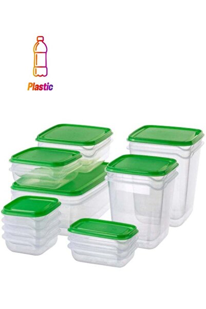 Generic 17 قطعة من حاويات الطعام باللون الأخضر