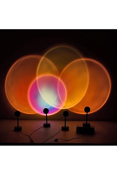 XIUWOO مصباح طاولة غروب الشمس الجديد باللون الأصفر