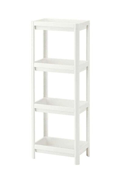 Generic 4-Tier Shelf Unit Storage Rack White 36.5x23x100cm
