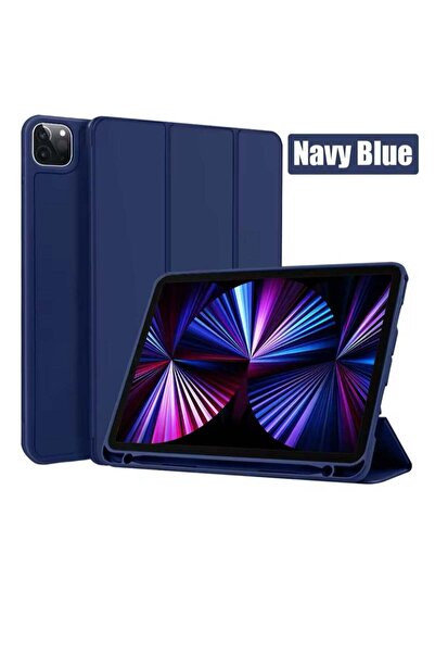 Generic Smart Magnetic Flip Case Cover With TriFold Stand For iPad Air 11 (2024) With Pen Slot Navy