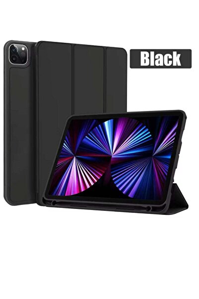 Generic غطاء ذكي مع حامل قلم لجهاز iPad Pro 13 (2024) اللون الأسود