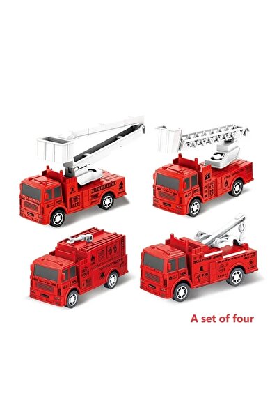 Choice1 Fire engine 4/6Pcs Mini Inertial Pull Back Engineering Car Set Child Kids Cartoon Toys Birthday Gift