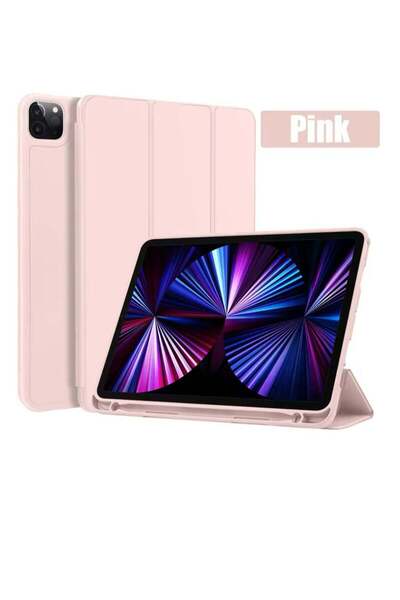 Generic iPad Pro13 (2024) case with pen holder pink color