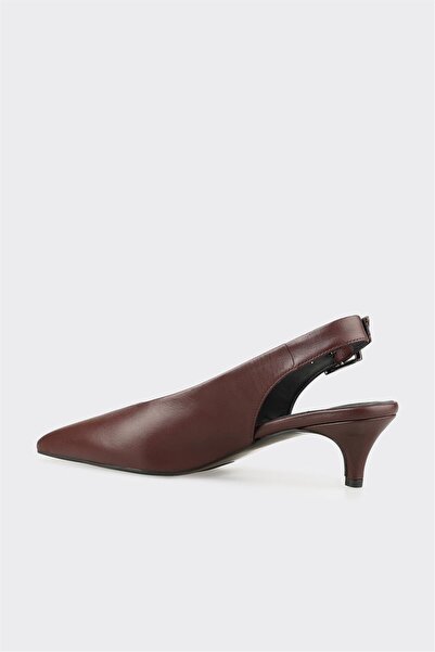 Elle Shoes Bordo Deri Kadın Ayakkabı