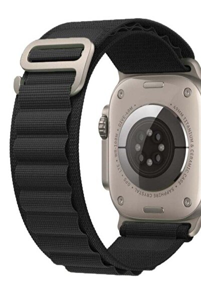 Generic Apple Watch band made of strong nylon supports 45 sizes matte Black Color