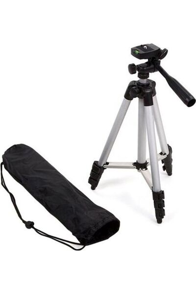 Generic 2-Piece Portable Aluminum Alloy Stand Tripod With Bag Silver/Black