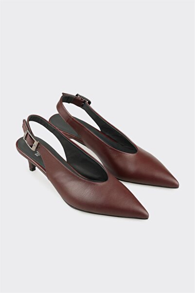 Elle Shoes Bordo Deri Kadın Ayakkabı