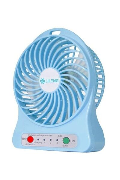 OEM Rechargeable Table Fan Sky Blue/White