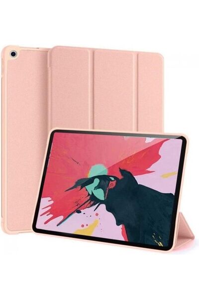 Margoun غطاء حماية جلدي فوليو ستاند لجهاز آبل آيباد 10.2 (الجيل السابع، الثامن، التاسع) باللون الذهبي الوردي