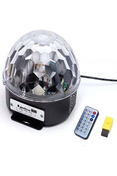 Generic كرة ديسكو كريستالية مضيئة مع جهاز تحكم عن بعد فضي/أسود/أصفر