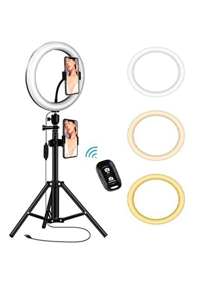 Generic 10 inch Selfie Ring Light With Tripod Stand And 360° Phone Holder White