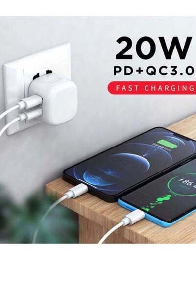 Generic 20W USB Type C PD 3.0 Wall Charger Power Adapter with USB C Plug Fast Charging for Phones and 1M Cab