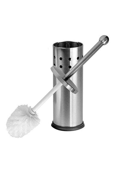 Generic Stainless Steel Toilet Bowl With Brush Set Silver 35cm