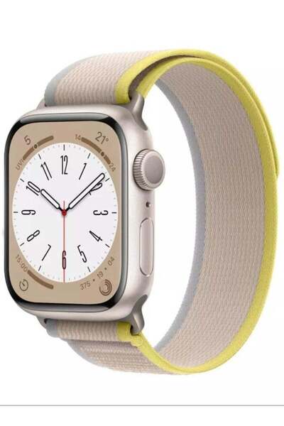 Generic Apple Watch band new shape beige color with yellow size 42/44/45/49