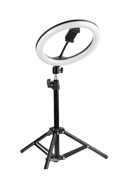 Generic 2-Piece Tripod Stand Set With Ring Light Black/White