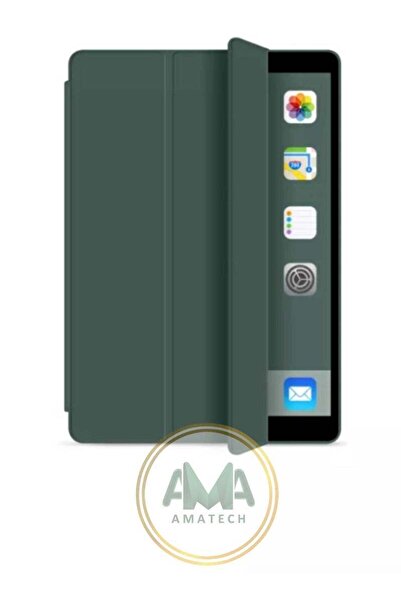 Generic Smart leather bag olive color (dark green) with a smart feature for iPad AIR 3 10.5 inches