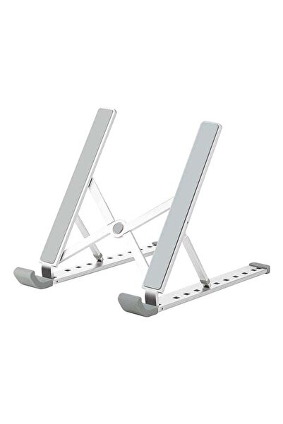 IKBEN حامل كمبيوتر محمول محمول خفيف الوزن وجيد التهوية باللون الفضي