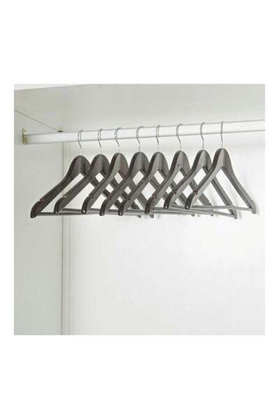 Home Center شماعات لوتس الخشبية - مجموعة من 8 قطع باللون الأسود