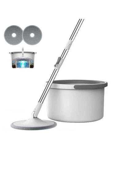 Generic ممسحة دوارة من الألياف الدقيقة مع دلو لتنظيف الأرضيات بدون استخدام اليدين