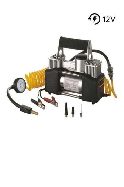 Generic Tire inflator with 12V dual cylinder air compressor