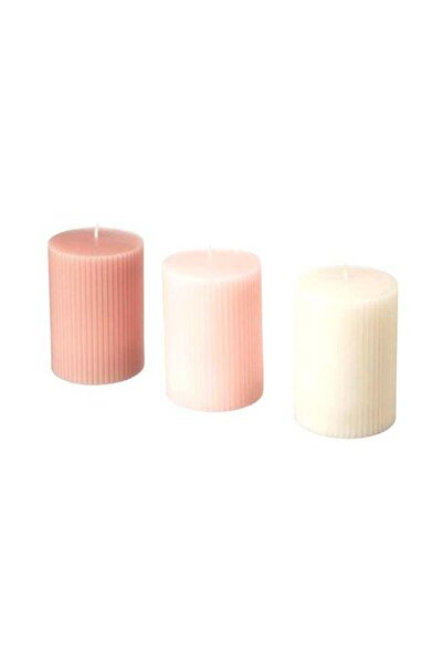 Generic 3-Piece Scented Block Candle Set Multicolor 10x5cm
