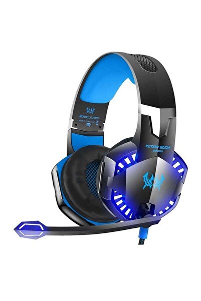KOTION EACH سماعة رأس سلكية للألعاب G2000 مزودة بميكروفون وإضاءة LED