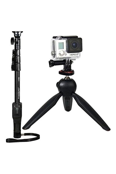Generic YT-1288 Selfie Monopod With Mini Tripod Black
