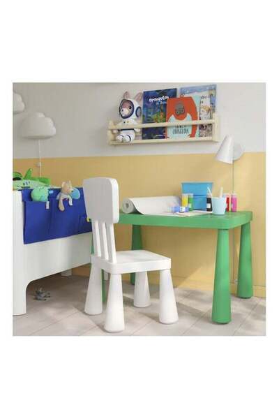 Generic Rectangular green children's table with white children's chair