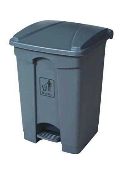 Generic سلة مهملات متينة بدواسة باللون الرمادي سعة 50 لترًا