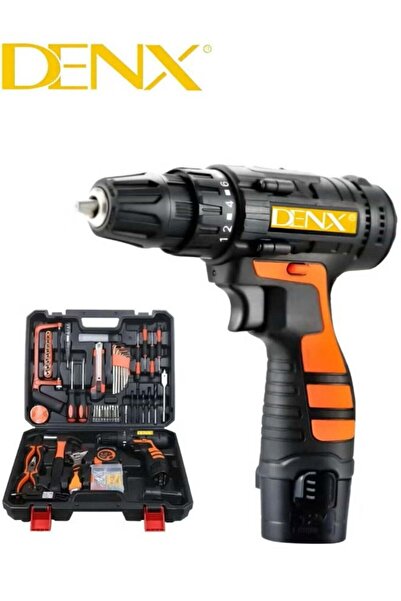 Denx CORDLESS DRILL SET Professional Household Home Tool Kit Set with DIY Hand Tool Kits for Garden