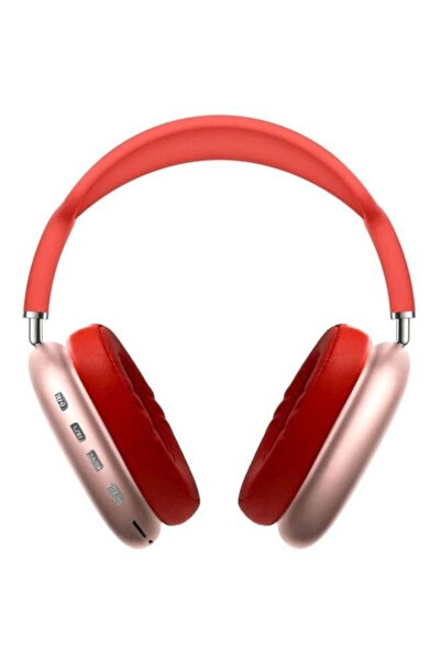 Generic سماعة رأس لاسلكية P9 بلوتوث مع ميكروفون باللون الأحمر