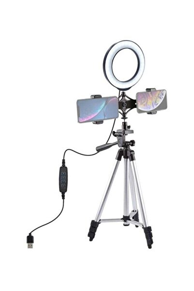 PULUZ مجموعة حامل ثلاثي القوائم LED حلقي باللون الأسود