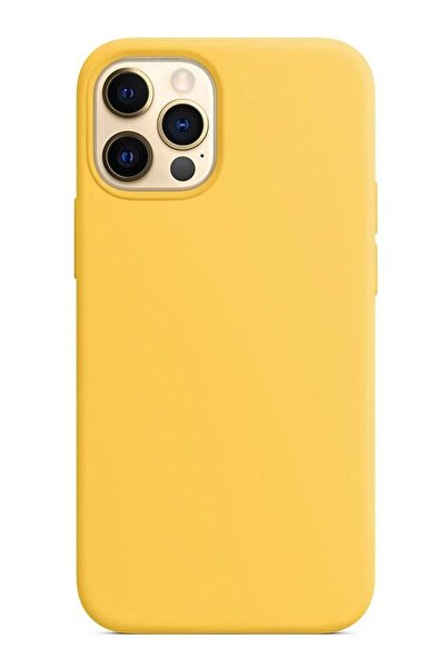 Generic Matt silicon solid plain protective case for Apple iPhone 12 Pro Max Yellow