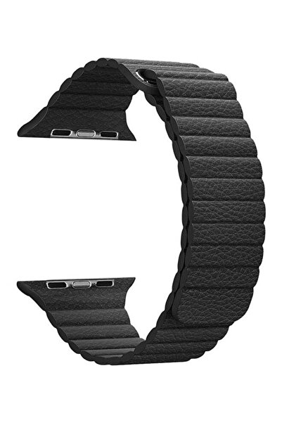 Generic Genuine Leather Loop Band For Apple Watch 38mm Black