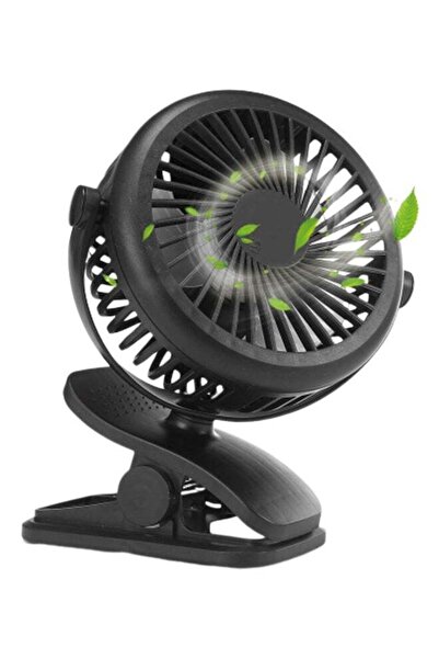 Generic مروحة مكتب قابلة لإعادة الشحن تعمل بالبطارية H2DX-029-002 باللون الأسود