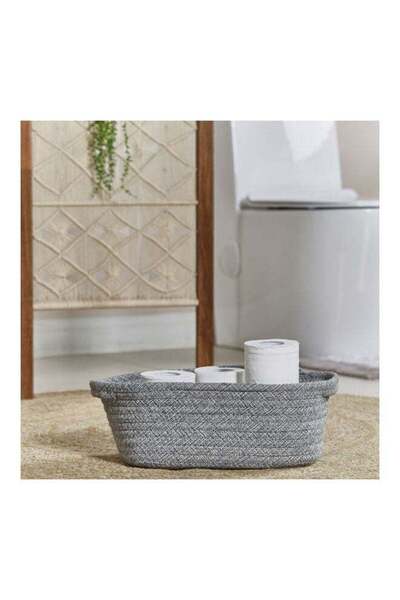 Home Center سلة تخزين كريج المزخرفة باللون الرمادي 23×14×37 سم