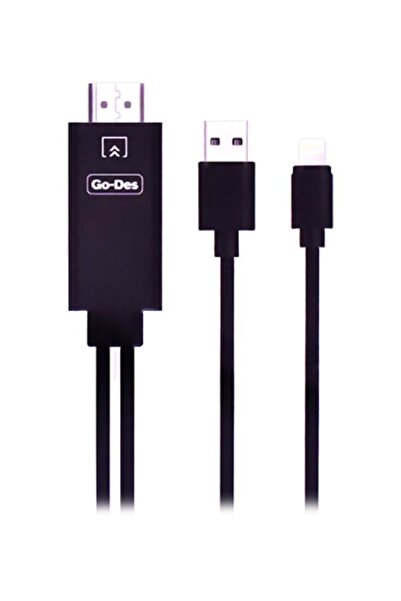 Go-Des 2-In-1 Lightning Cable Black