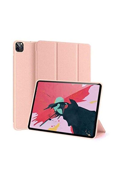 Margoun Smart Folio Stand Leather Case Cover for iPad Pro 12.9 inch (2020) 4th Generation Rose Gold